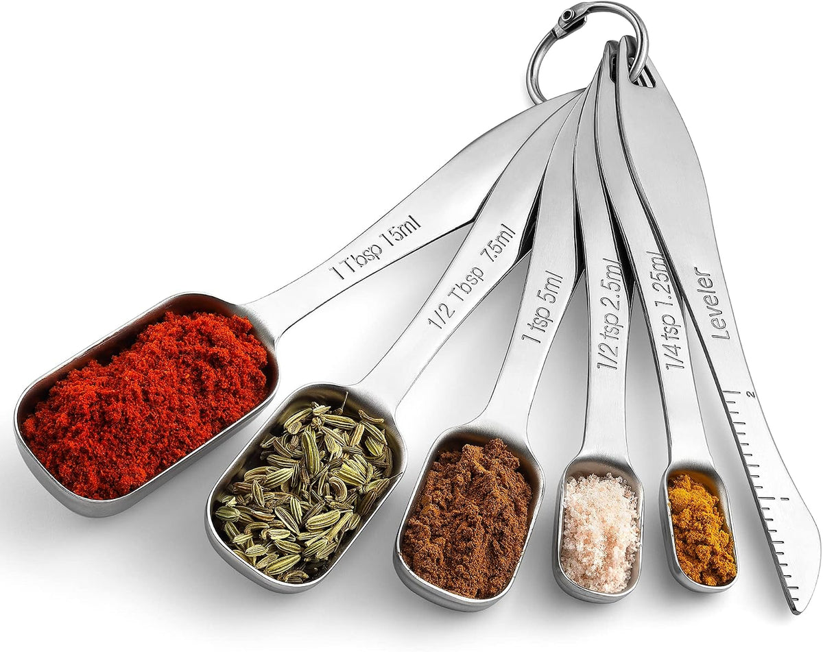 Stainless Steel Measuring Cups and Spoons Set of 14 w/Leveler