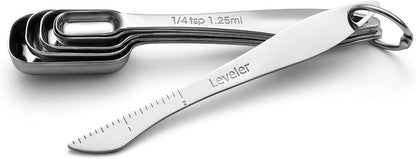 Stainless Steel Measuring Cups and Spoons Set of 14 w/Leveler