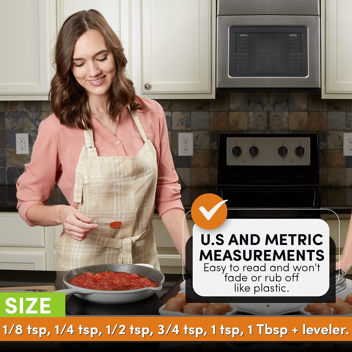 Stainless Steel Measuring Cups and Spoons Set of 14 w/Leveler