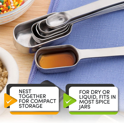 Stainless Steel Measuring Cups and Spoons Set of 14 w/Leveler