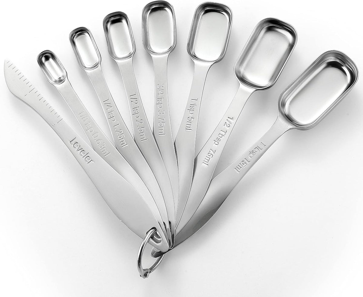 Stainless Steel Measuring Cups and Spoons Set of 14 w/Leveler
