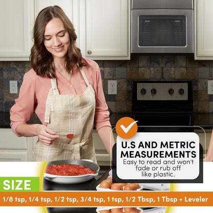 Stainless Steel Measuring Cups and Spoons Set of 14 w/Leveler