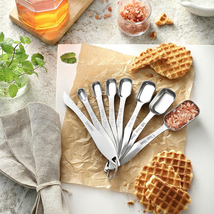 Stainless Steel Measuring Cups and Spoons Set of 14 w/Leveler