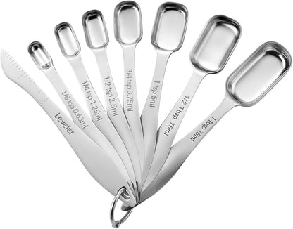 Stainless Steel Measuring Cups and Spoons Set of 14 w/Leveler