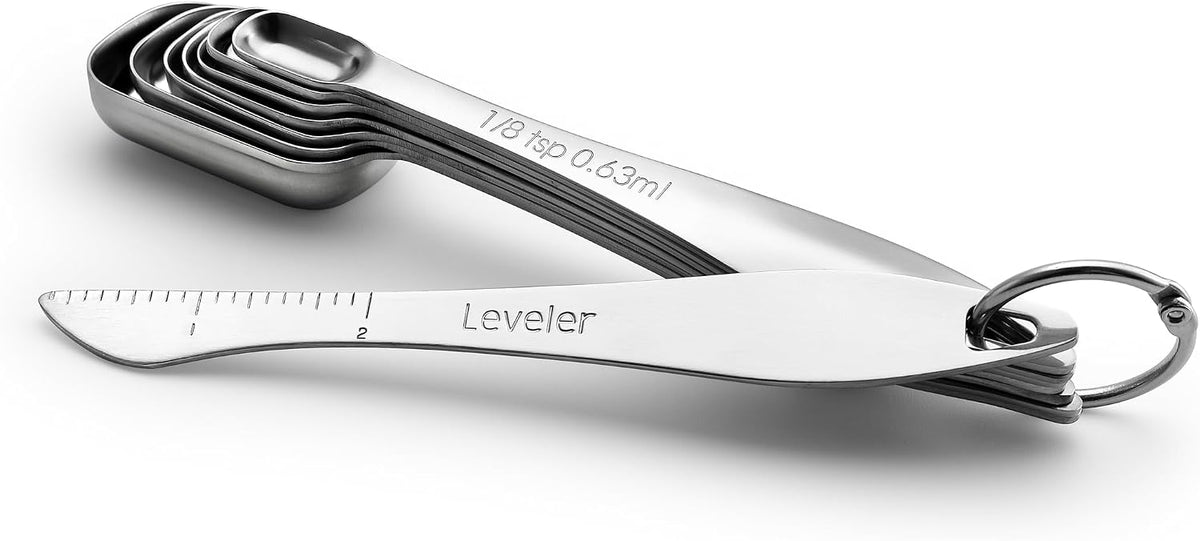 Stainless Steel Measuring Cups and Spoons Set of 14 w/Leveler