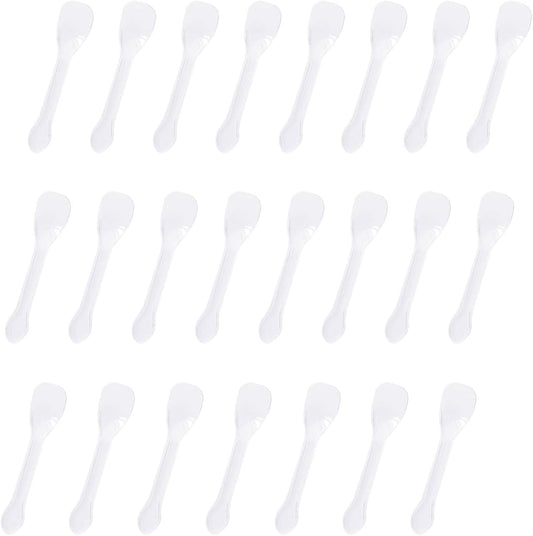 100pcs Individually Wrapped Mini Plastic Spoons, Restaurant-Grade Clear Tasting Spoons for Ice Cream, Yogurt, Sampling