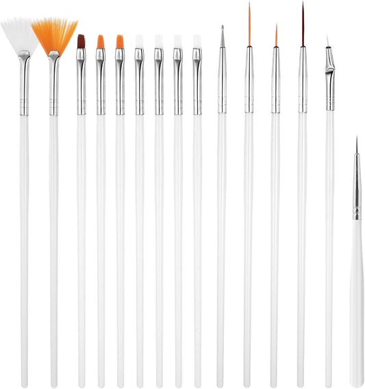 15 PCS Cake Decorating Brushes, Safe Basting Brush Cake Pastry Brushes Food Paint Brush Kit Fondant Tools Multifunctional Decorative Baking Supplies for Cakes Decorating, Pastry, Cookie (White)