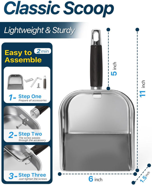 Griddle Scoop for Blackstone with a Any-Edge Hook, Stainless Steel Griddle Portable Food Mover for Stir Fry and Move Food, Classic Grill Shovel