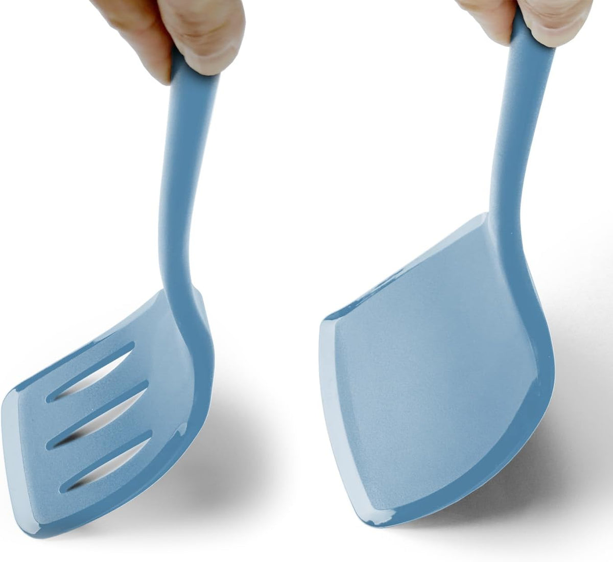 Silicone Pancake Spatula Turner, Lengthened Handle & Seamless Design, Black