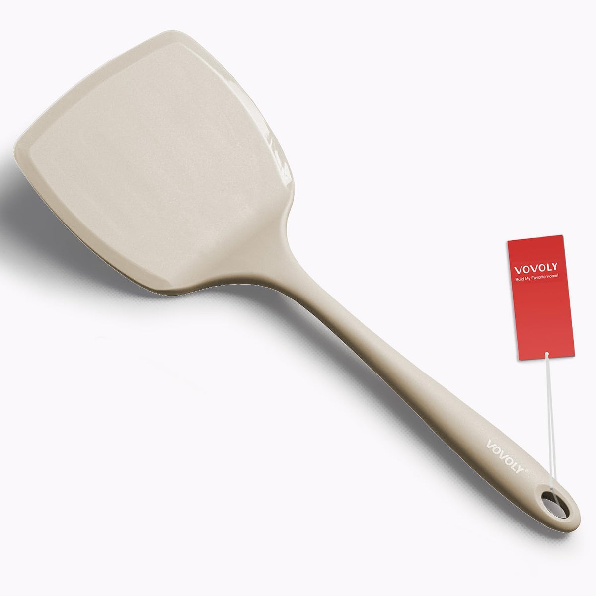 Silicone Pancake Spatula Turner, Lengthened Handle & Seamless Design, Black