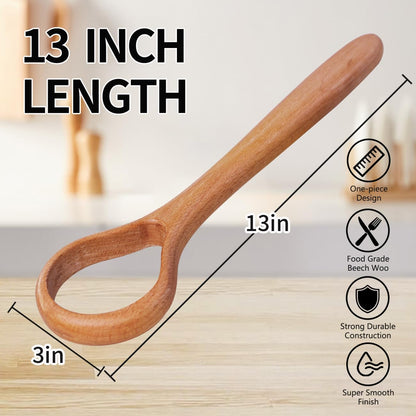 13-Inch Danish Dough Whisk - Wooden for Sourdough Bread Baking Supplies - Traditional Dutch Whisk for Pizza, Pastry, Cake Batter