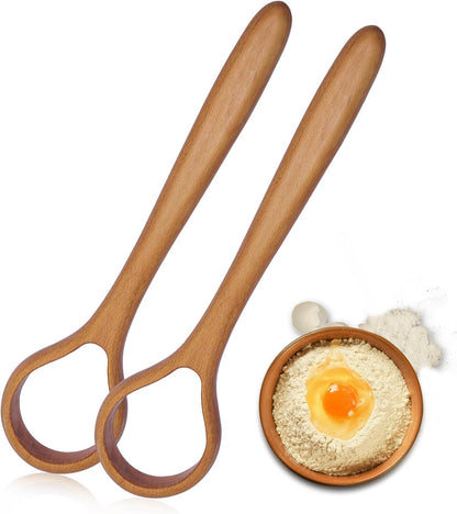 13-Inch Danish Dough Whisk - Wooden for Sourdough Bread Baking Supplies - Traditional Dutch Whisk for Pizza, Pastry, Cake Batter