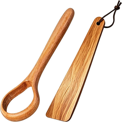 13-Inch Danish Dough Whisk - Wooden for Sourdough Bread Baking Supplies - Traditional Dutch Whisk for Pizza, Pastry, Cake Batter