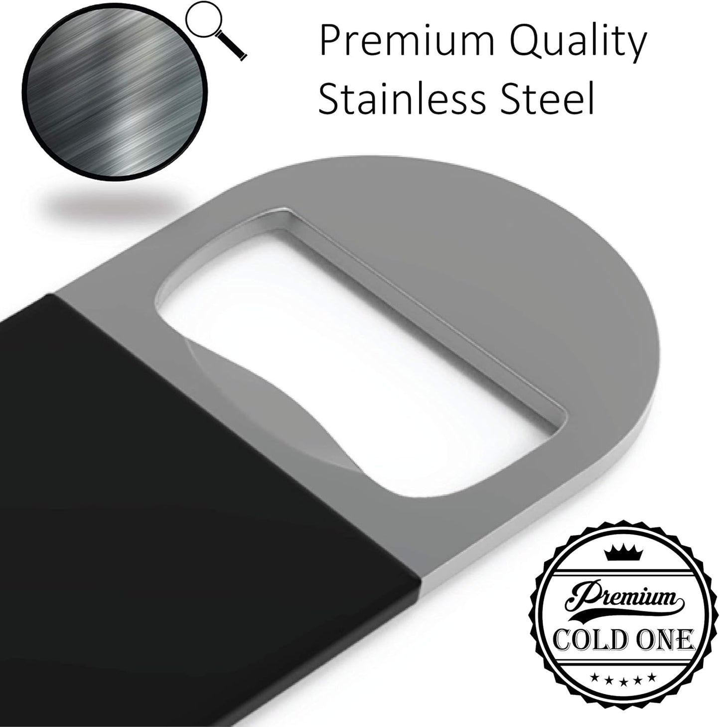 Bartender Bottle Openers, Beer Bottle Openers, Speed Openers 3 Pack by Premium Cold One. Professional Grade: Rubber Coated, Stainless Steel. Large, 7 inch