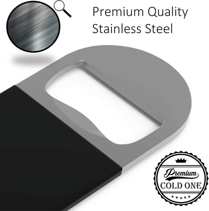 Bartender Bottle Openers, Beer Bottle Openers, Speed Openers 3 Pack by Premium Cold One. Professional Grade: Rubber Coated, Stainless Steel. Large, 7 inch