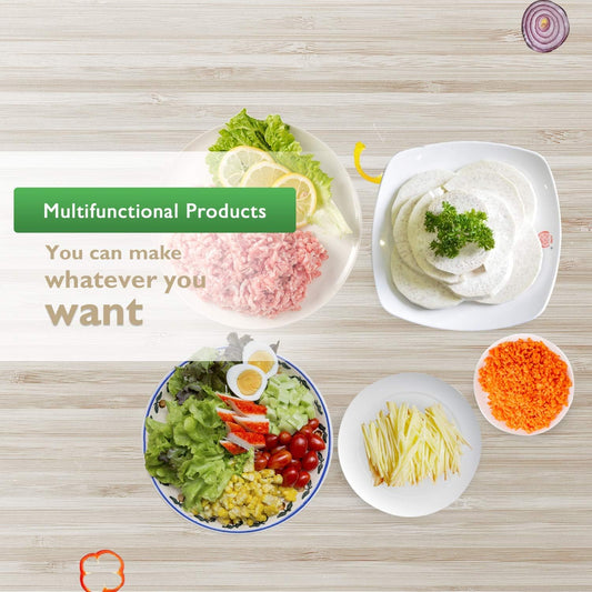Electric Cheese Grater Slicer Shredder Salad Maker for Kitchen 150W 5-in-1 | Slices shreds grates cheese carrot potato cucumber nuts, 5 stainless steel cones,for salad pizza soup tacos,one-touch control