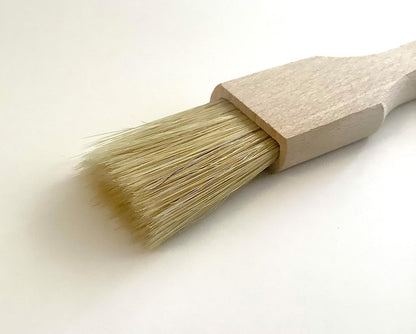 1.4" Flat Wooden Pastry Baking Brush Natural Bristles - Dusting Flour, Glazing & Basting Dough, Batter Egg/Oil Spreading Brush 3.5cm (Flat)