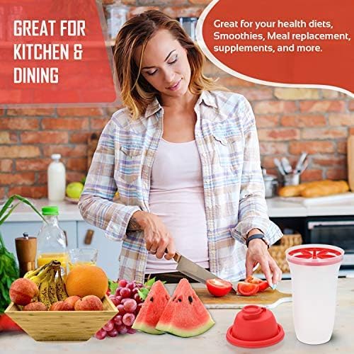 Shaker Bottles | 17-Ounce Plastic Protein Shake Bottle for Meal Replacement Shakes & Smoothies, Beverages, Mixing Salad Dressing & Sauces, Margarita, & More