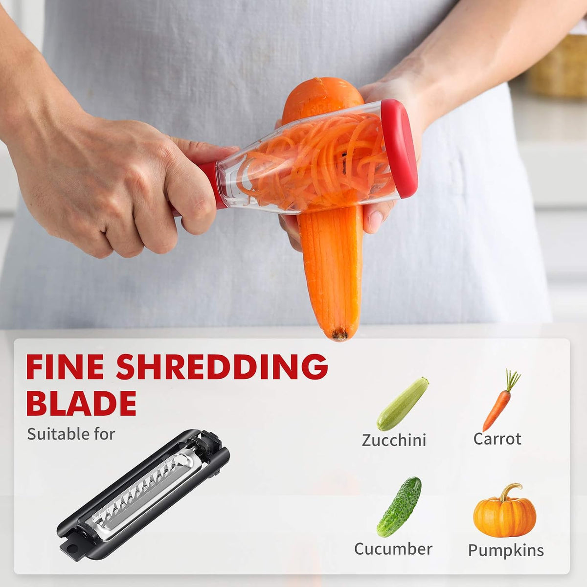 Vegetable Peeler with Container Kitchen Peeler, Slicer Shredders with 3 Interchangeable Blades Julienne Peeler for Veggies and Fruits