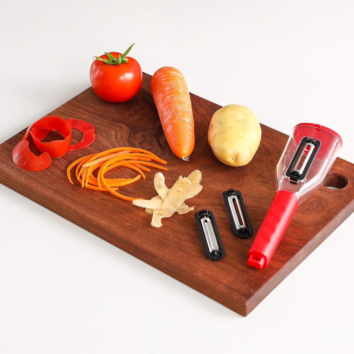 Vegetable Peeler with Container Kitchen Peeler, Slicer Shredders with 3 Interchangeable Blades Julienne Peeler for Veggies and Fruits