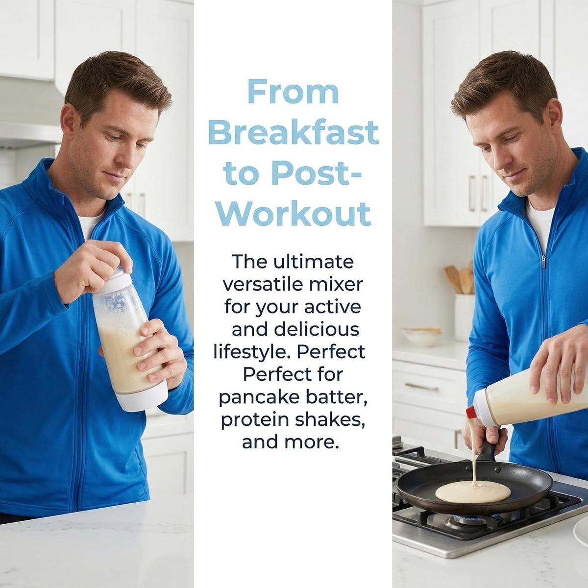 Pancake Batter Dispenser with BlenderBall & Wire Whisk Includes Silicone Spatula & Cleaning Brush