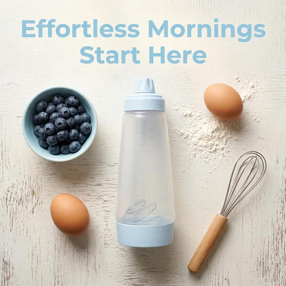 Pancake Batter Dispenser with BlenderBall & Wire Whisk Includes Silicone Spatula & Cleaning Brush