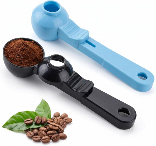 2pcs 2TBSP Coffee Scoop with Funnel, Funnel Design Prevents Spills | Multi Purpose Reusable K Cup Refillable Pods Use for ground coffee protein powder tea espresso cocoa and baking ingredients