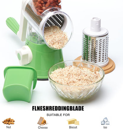 Cheese Grater Cheese Grater With Handle Rotary Cheese Grater With Handle Premium Rotary Cheese Grater With Hand Crank - Perfect For Family Chefs And Cheese Lovers (Blue), 9.5*4.7, DUKU0017