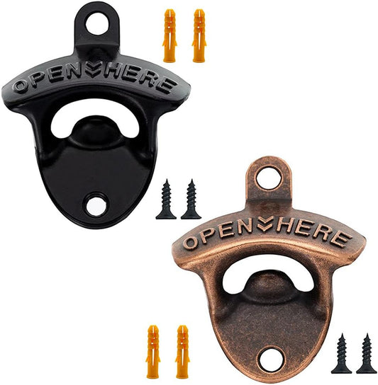 Beer bottle openers Cast Iron wall mounted bottle opener(Set of 2With screws)