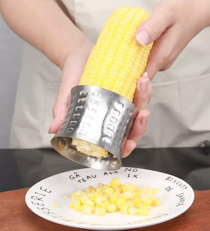 2 Pcs Professional Stainless Steel Corn Stripper & Cutter with Serrated Blade and Non-Slip Grip for Easy Kernel Removal