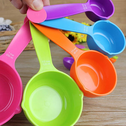 Dog Food Scoop Set of 4 - Plastic Measuring Cups for Dog, Cat and Bird Food (Random Color)
