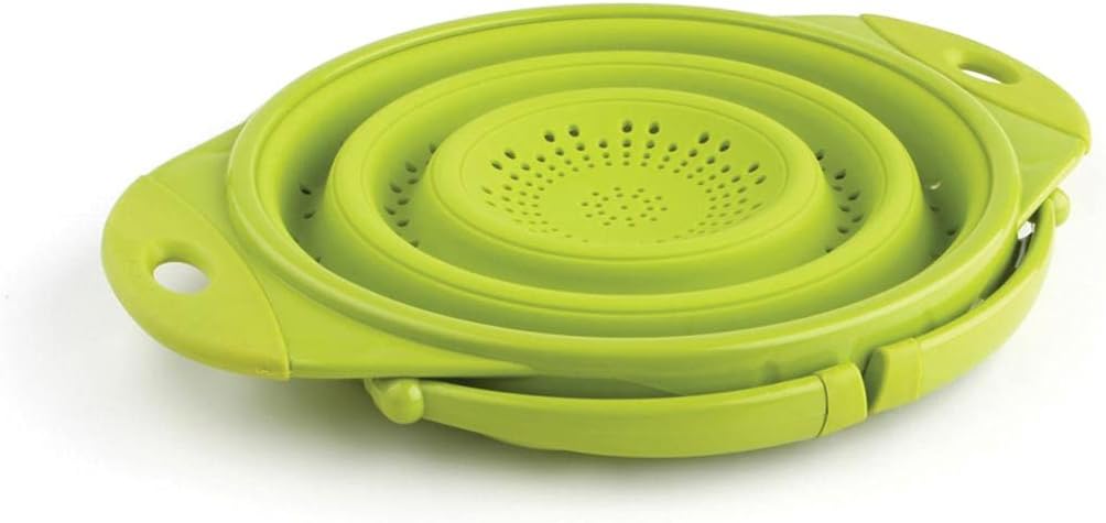 POP Collapsible Silicone Colander, 10 inch diameter, Solid Green