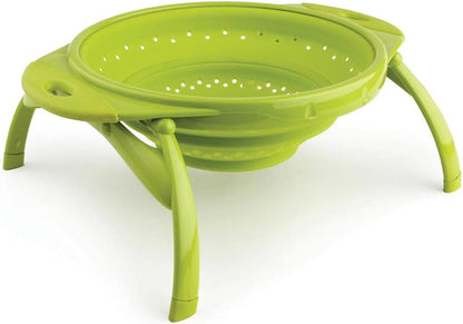 POP Collapsible Silicone Colander, 10 inch diameter, Solid Green