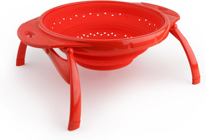 POP Collapsible Silicone Colander, 10 inch diameter, Solid Green