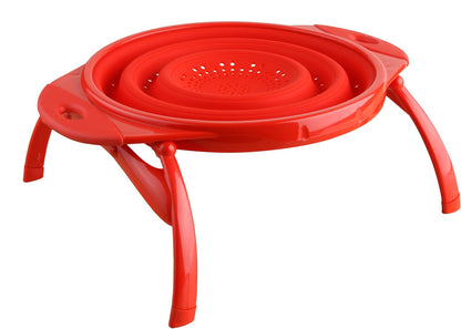 POP Collapsible Silicone Colander, 10 inch diameter, Solid Green