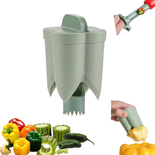 New Upgrade Deseeder for Pepper,Tomato,Apple-Efficient Kitchen Prep Tool | Time-Saving Kitchen Prep Tool, 2-in-1 Remover Tool of Pepper Corer&Seed