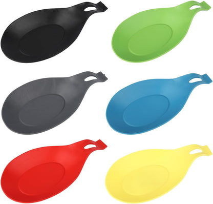 6 pcs Silicone Spoon Holders,Heat Resistant Spoon Rests Kitchen Utensils Holder for Stove Spoon Holder,Tongs,Ladles
