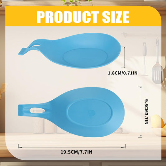 6 pcs Silicone Spoon Holders,Heat Resistant Spoon Rests Kitchen Utensils Holder for Stove Spoon Holder,Tongs,Ladles