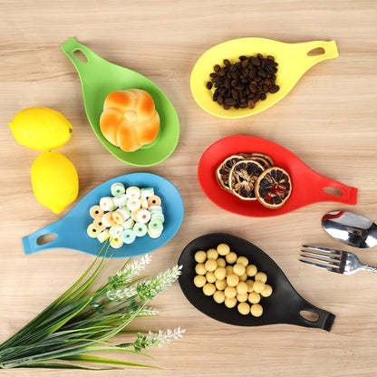 6 pcs Silicone Spoon Holders,Heat Resistant Spoon Rests Kitchen Utensils Holder for Stove Spoon Holder,Tongs,Ladles