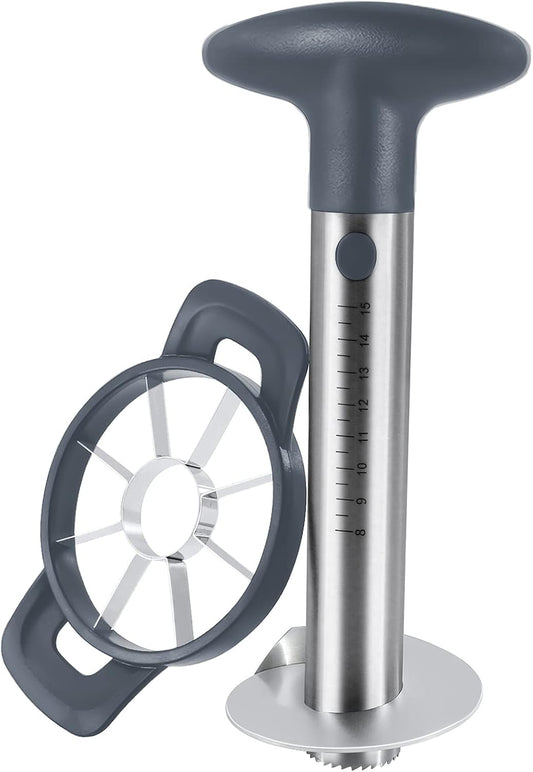 Pineapple Corer and Slicer Tool, Robust Pineapple Core Remover with Upgraded Cutter & Reinforced Thicker Blade, Stainless Steel Kitchen Fruit Gadget for Diced Pineapple Rings (Grey)