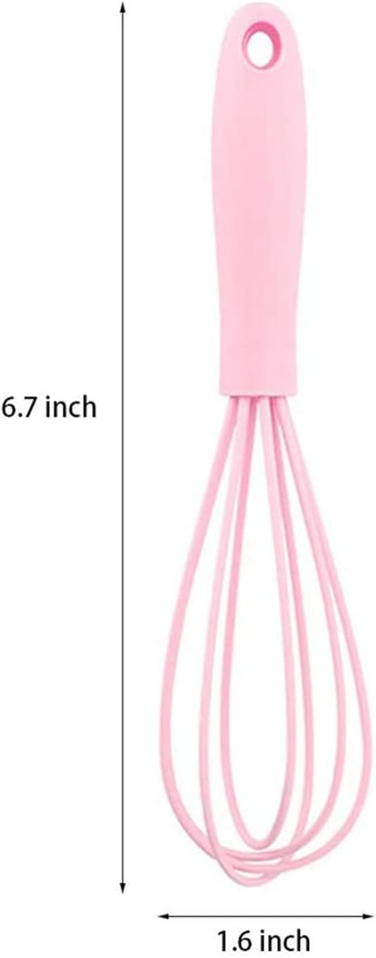 Silicone Whisk 5 Pcs Colorful Kitchen Mini Silicone Whisks | Whisk Set,Egg Beater,Blending Whisking Beating Stirring,Cooking Baking