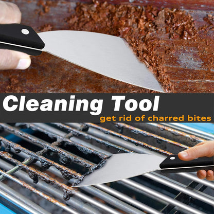 Metal Griddle Spatula Scraper Tool For Barbecue Food, 2 Pack