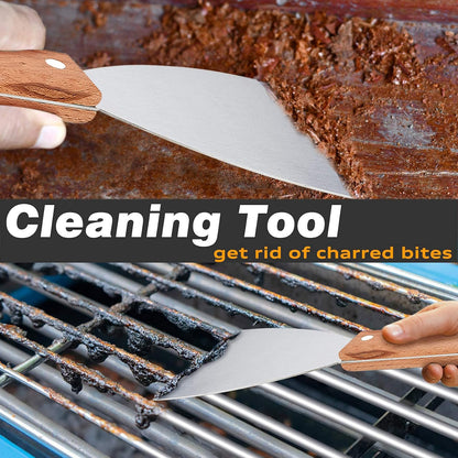 Metal Griddle Spatula Scraper Tool For Barbecue Food, 2 Pack
