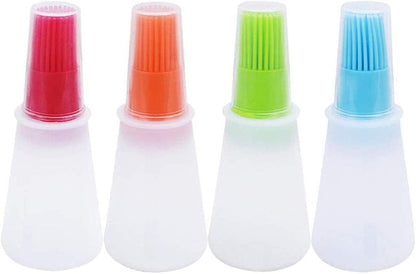 Silicone Oil bottle brush，BBQ/Pastry Basting Brushes,Silicone Cooking Grill Barbecue Baking Pastry Oil/Honey/Sauce Bottle Brush (4 PCS,Multicolor)