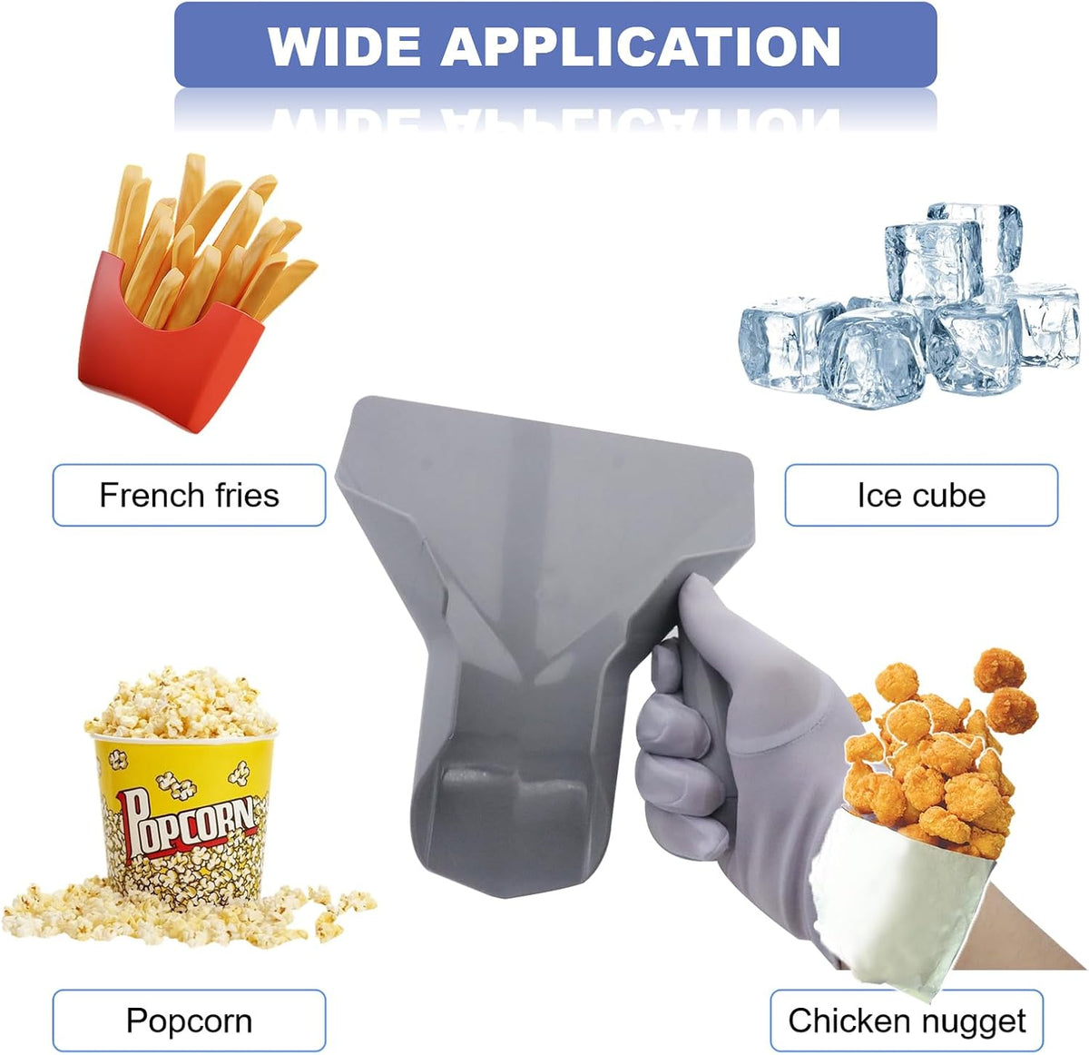 Polycarbonate French Fry Scoop Right Handle for Ice Candy Snacks