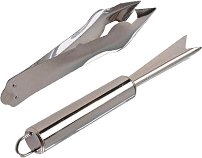 Pineapple Eye Peeler Remover Tool - Stainless Steel Pineapple Eye Clip and V Shape Pineapple Eye Cutter, Multipurpose Pineapple Eye Peeler Remover for Home Kitchen Fruit Store