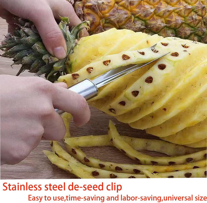 Pineapple Eye Peeler Remover Tool - Stainless Steel Pineapple Eye Clip and V Shape Pineapple Eye Cutter, Multipurpose Pineapple Eye Peeler Remover for Home Kitchen Fruit Store