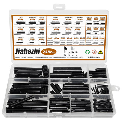 550Pcs Roll Pin Assortment Kit, Slotted Tension Pins, Split Dowels & Expansion Spring Pins, 13 Sizes M1.5 M2 M2.5 M3 M4 M5 M6, Durable Spring Steel for Secure Fastening
