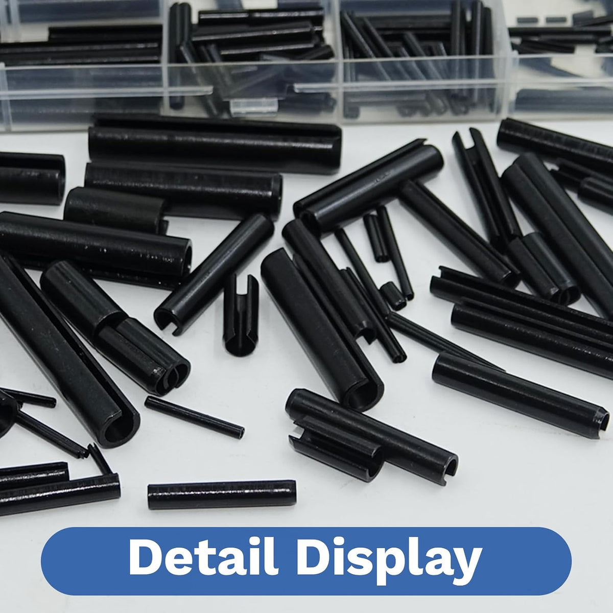550Pcs Roll Pin Assortment Kit, Slotted Tension Pins, Split Dowels & Expansion Spring Pins, 13 Sizes M1.5 M2 M2.5 M3 M4 M5 M6, Durable Spring Steel for Secure Fastening