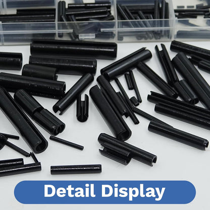 550Pcs Roll Pin Assortment Kit, Slotted Tension Pins, Split Dowels & Expansion Spring Pins, 13 Sizes M1.5 M2 M2.5 M3 M4 M5 M6, Durable Spring Steel for Secure Fastening